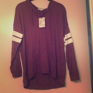 Pink Republic Red Hooded Drawstring Pullover